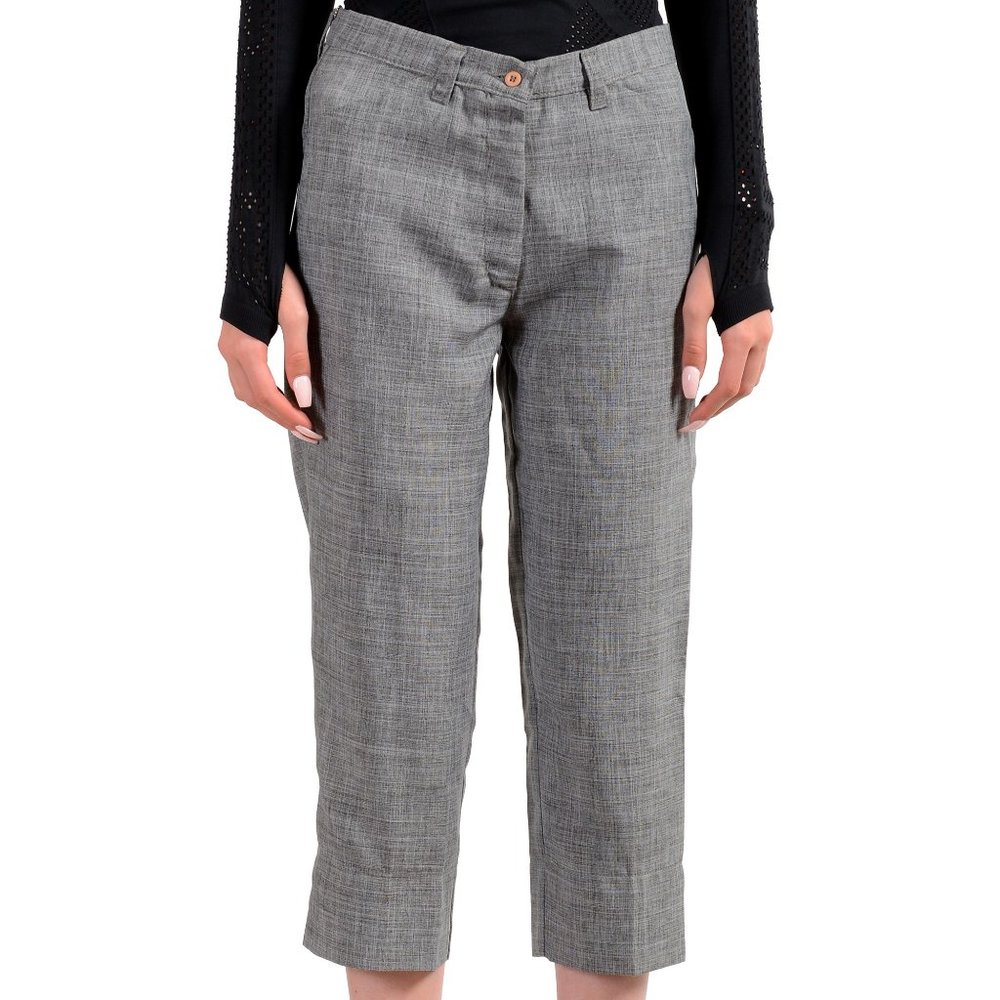 Take-Two Women's Gray Capri Cropped Pants